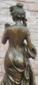 Rose Goddess Bronze Statues Female Metal Sculpture Home Decor