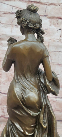 Rose Goddess Bronze Statues Female Metal Sculpture Home Decor