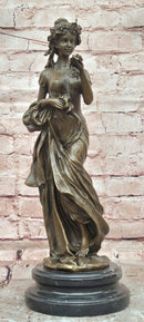 Rose Goddess Bronze Statues Female Metal Sculpture Home Decor