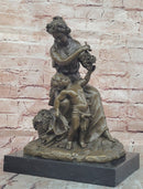 Mother-Son Bronze Statues and Figurine Female Artwork Metal Sculpture Home Decor