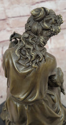 Mother-Son Bronze Statues and Figurine Female Artwork Metal Sculpture Home Decor