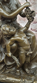 Mother-Son Bronze Statues and Figurine Female Artwork Metal Sculpture Home Decor