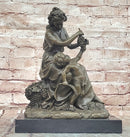 Mother-Son Bronze Statues and Figurine Female Artwork Metal Sculpture Home Decor