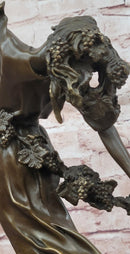Art Deco Pierre Collinet Woman Girl with a Vine Garland Bronze Sculpture