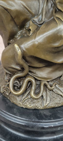 Hand Made the Spring by Cesaro woman with Roses Genuine Bronze Sculpture Statue