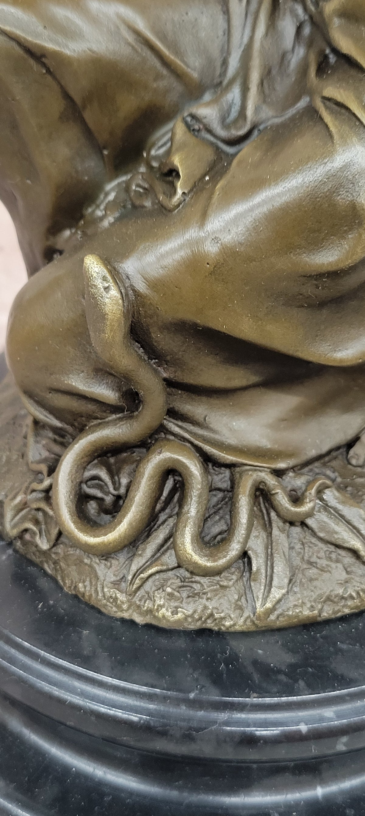 Hand Made the Spring by Cesaro woman with Roses Genuine Bronze Sculpture Statue
