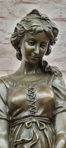 Hand Made juno Classical Woman Harvesting Grapes Bronze Sculpture Statue