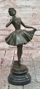 Signed Degas Graceful Dancer Ballerina Solid Bronze Sculpture Statue Decor