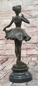 Signed Degas Graceful Dancer Ballerina Solid Bronze Sculpture Statue Decor