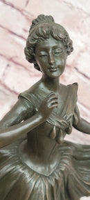 Signed Degas Graceful Dancer Ballerina Solid Bronze Sculpture Statue Decor