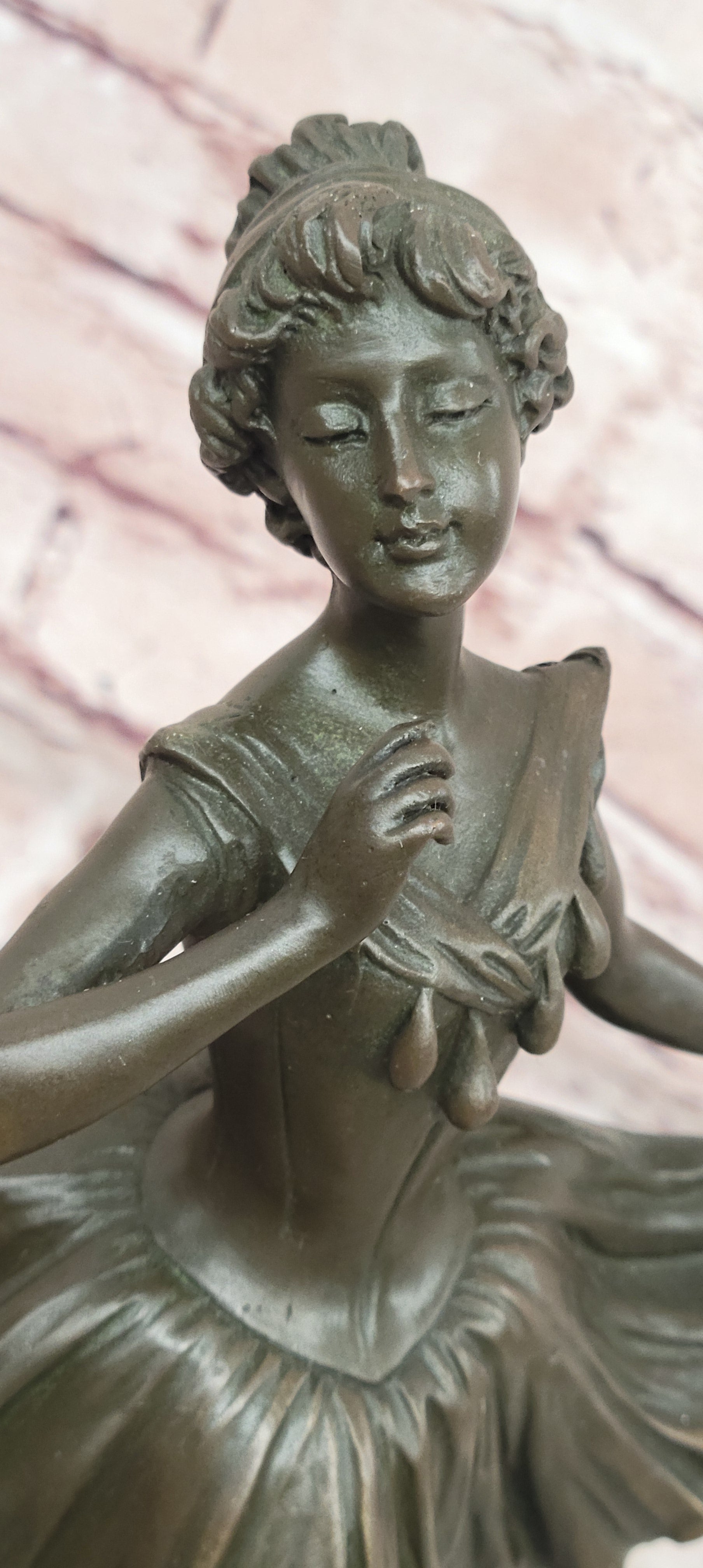 Signed Degas Graceful Dancer Ballerina Solid Bronze Sculpture Statue Decor