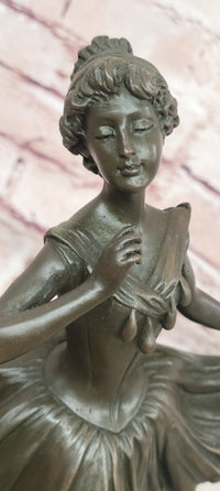 Signed Degas Graceful Dancer Ballerina Solid Bronze Sculpture Statue Decor
