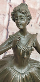 Signed Degas Graceful Dancer Ballerina Solid Bronze Sculpture Statue Decor