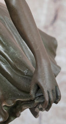 Signed Degas Graceful Dancer Ballerina Solid Bronze Sculpture Statue Decor
