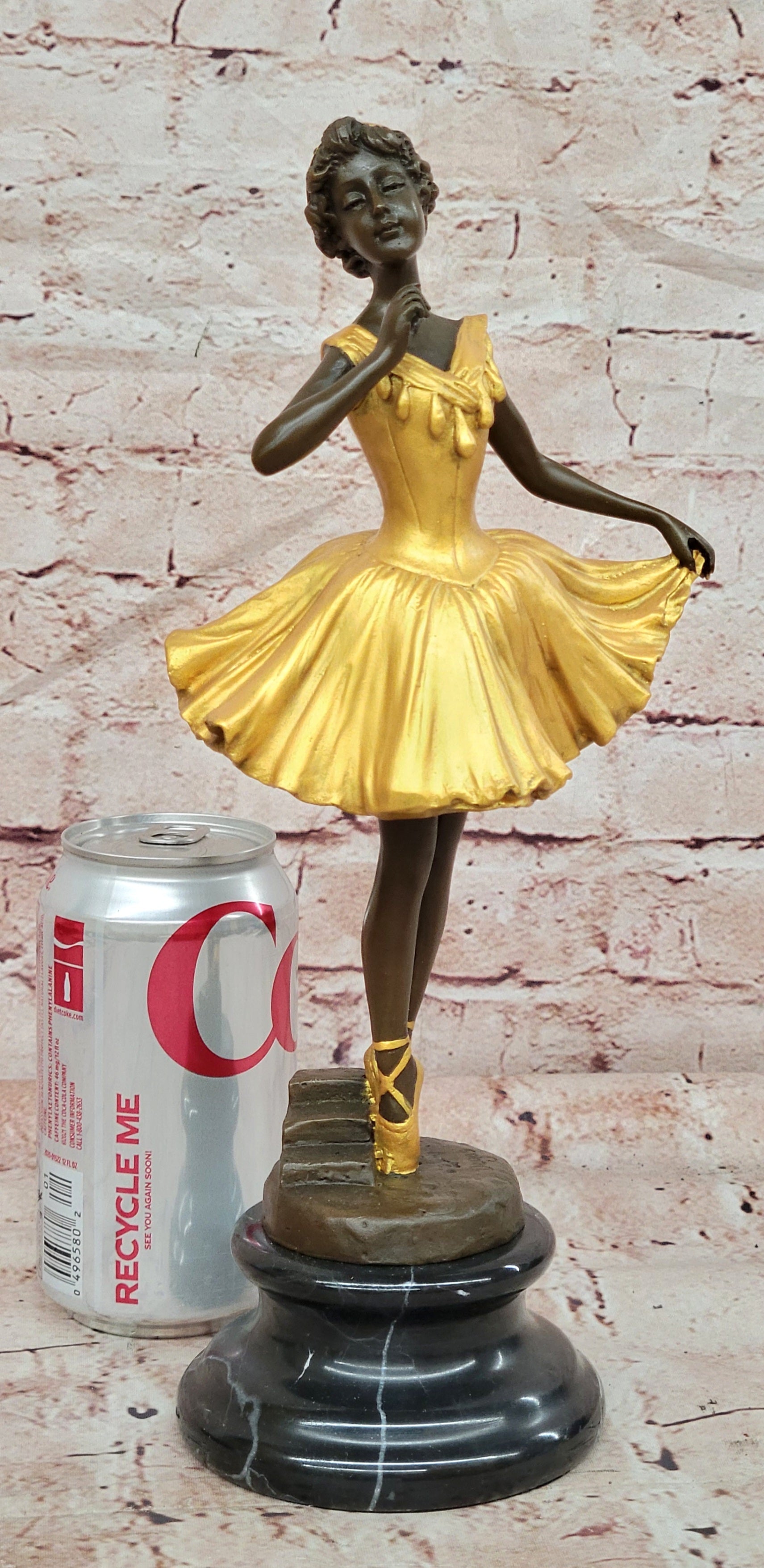 Handmade Bronze Sculpture Ballet Dancer Dance Statue Copper by Degas
