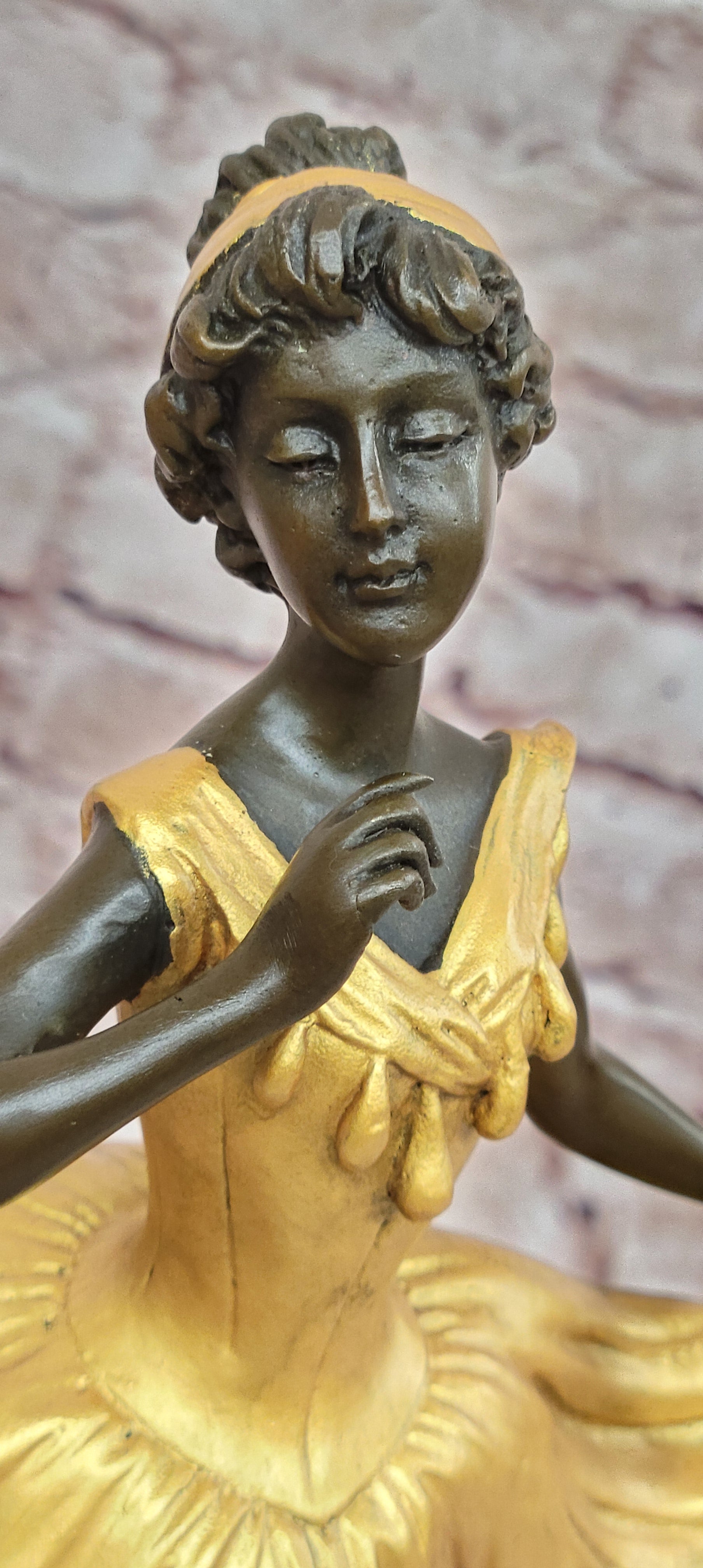 Handmade Bronze Sculpture Ballet Dancer Dance Statue Copper by Degas