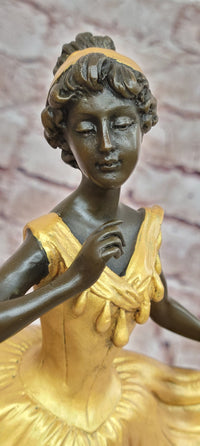 Handmade Bronze Sculpture Ballet Dancer Dance Statue Copper by Degas