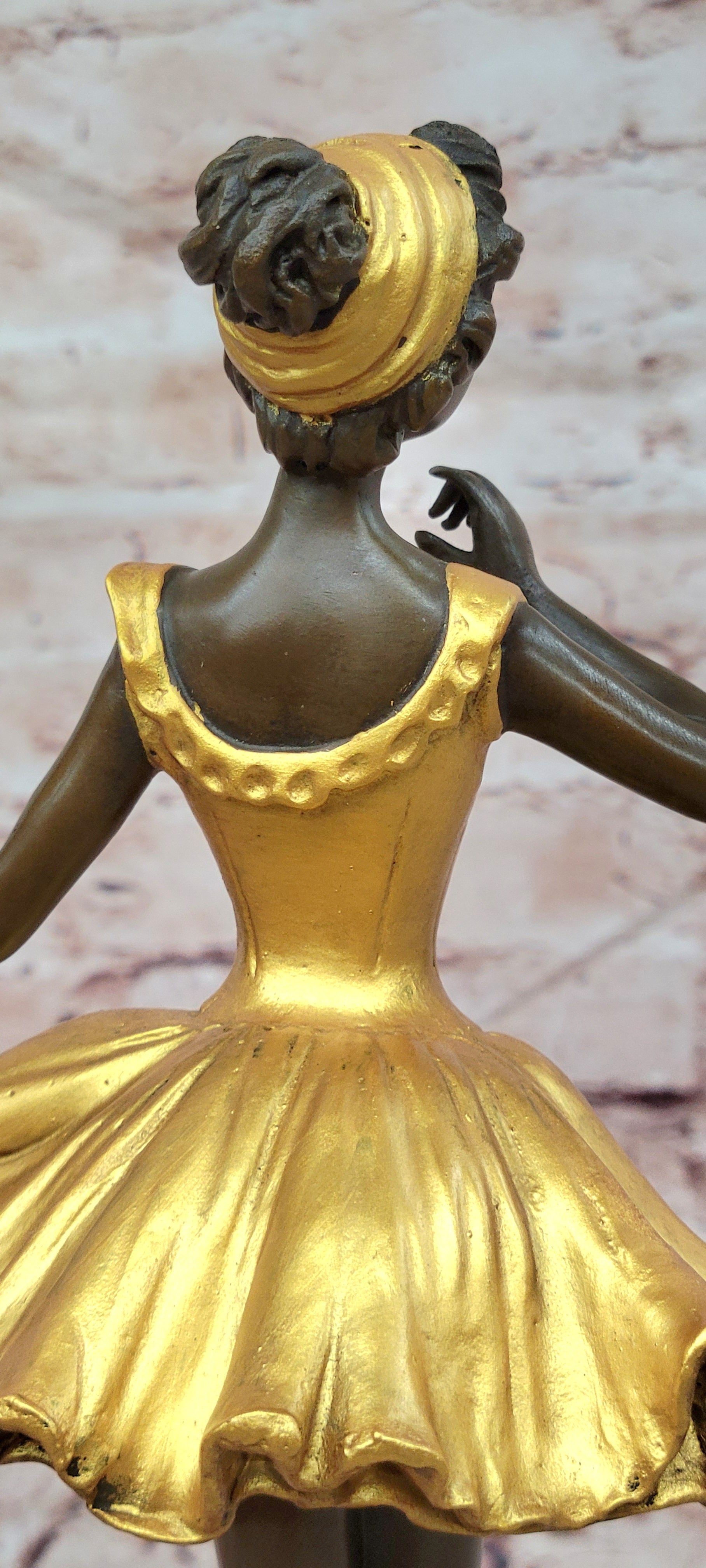 Handmade Bronze Sculpture Ballet Dancer Dance Statue Copper by Degas