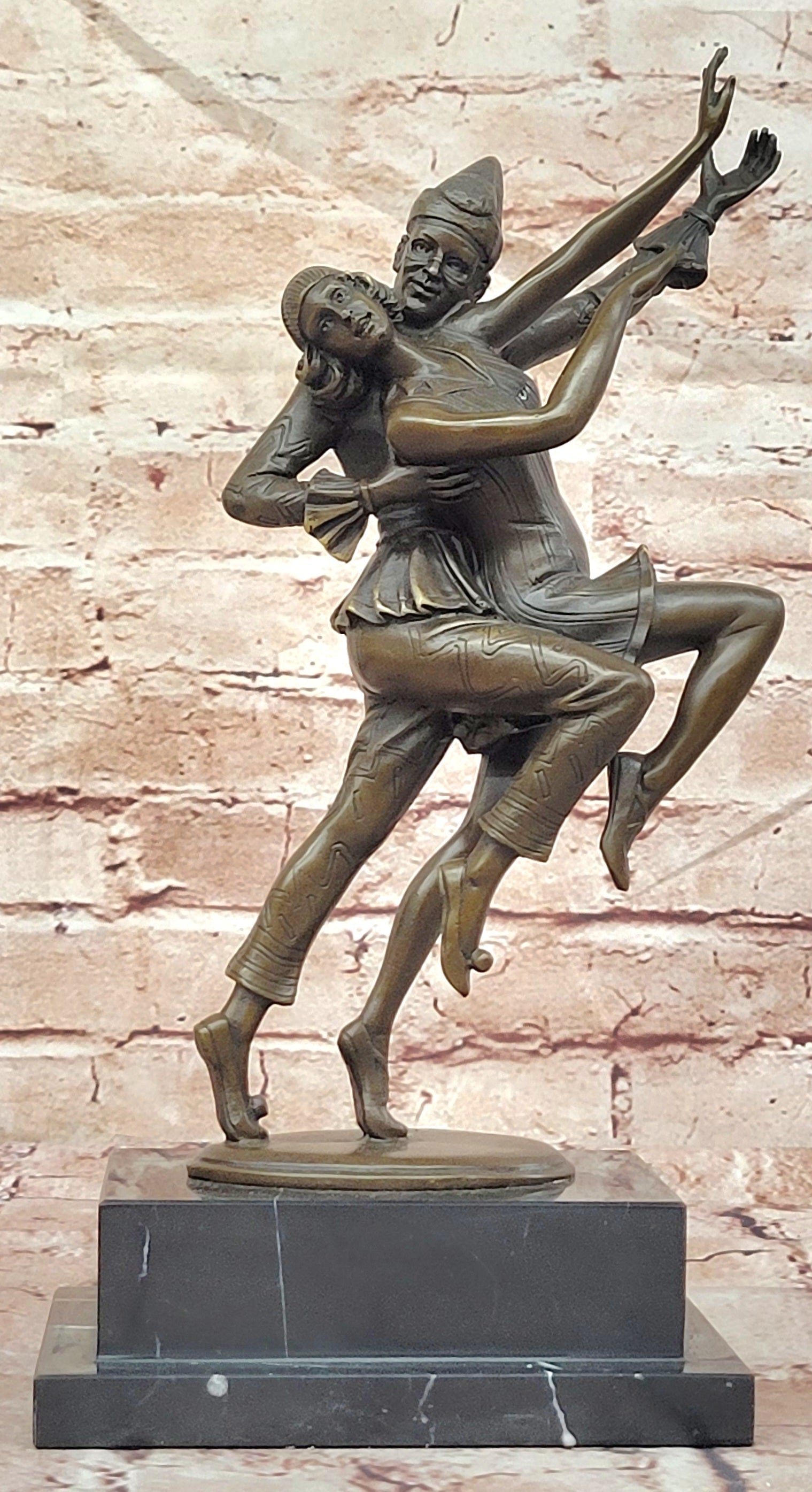 Art Deco Bronze Sculpture `Carnaval Dancers` by Otto Poertzel Hand Made