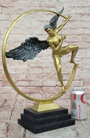 Signed Original Artwork Guardian Angel Contemporary Bronze Sculpture Figurine
