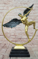 Signed Original Artwork Guardian Angel Contemporary Bronze Sculpture Figurine