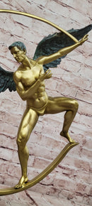 Signed Original Artwork Guardian Angel Contemporary Bronze Sculpture Figurine