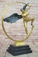 Signed Original Artwork Guardian Angel Contemporary Bronze Sculpture Figurine