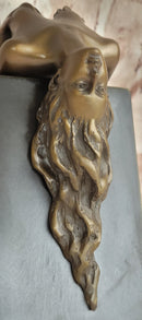 ART DECO BRONZE FIGURINE SCULPTURE STATUE EROTIC LADY NAKED FIGURE SIGNED NICK