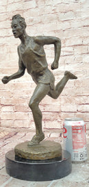Signed Original Milo Male Running Man Sport Trophy Genuine Bronze Sculpture Statue