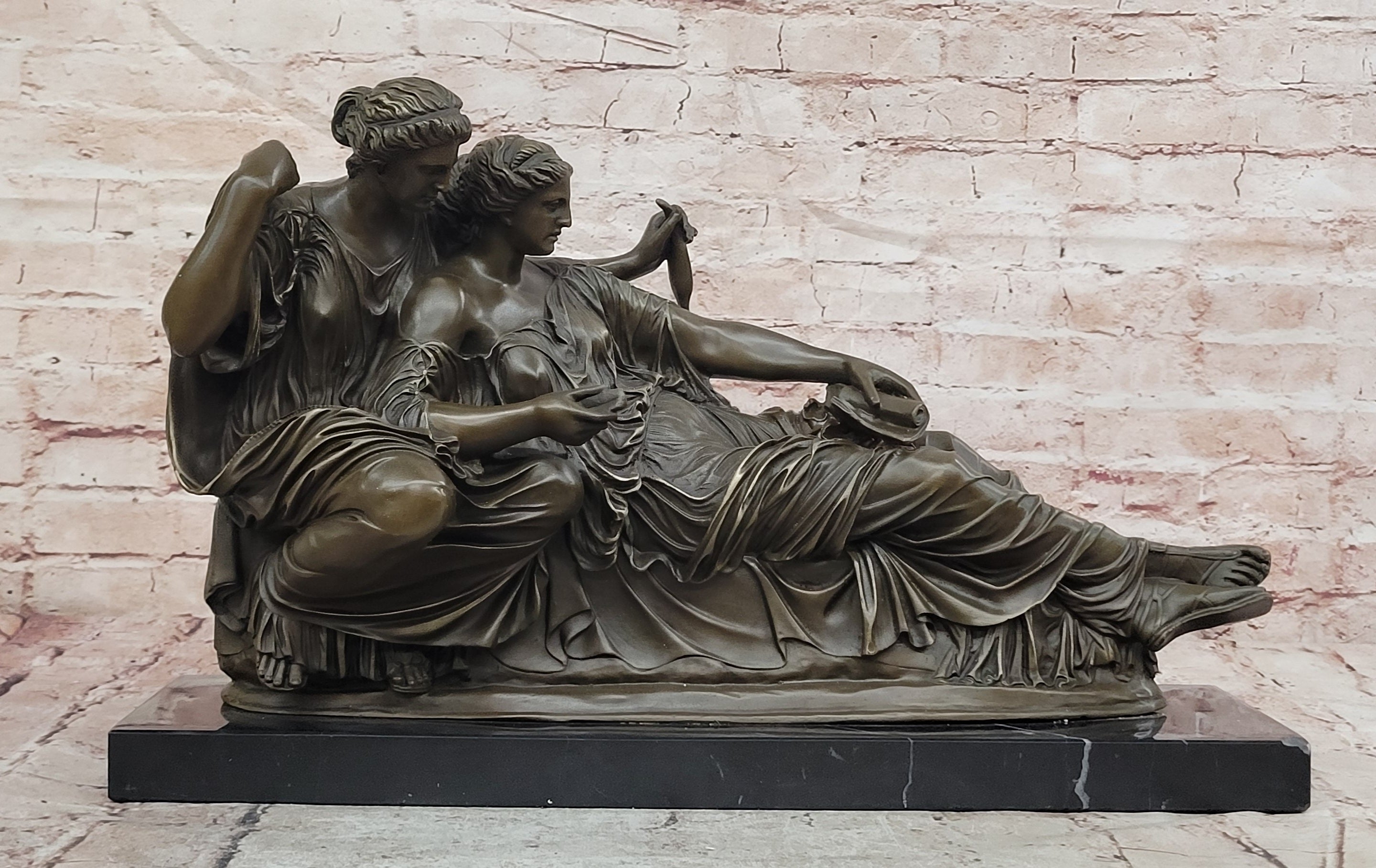Large Bronze Sculpture Titled ''The Fates'' Modeled After Parthenon Figurine Statue
