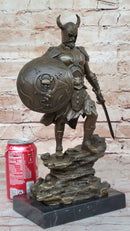 Fantasy Viking Warrior w/ Horned Helmet - Bronze Sculpture by Kamiko