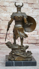 Fantasy Viking Warrior w/ Horned Helmet - Bronze Sculpture by Kamiko