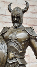 Fantasy Viking Warrior w/ Horned Helmet - Bronze Sculpture by Kamiko