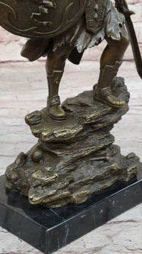Fantasy Viking Warrior w/ Horned Helmet - Bronze Sculpture by Kamiko