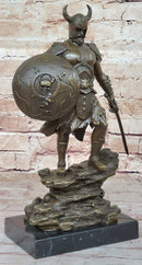 Fantasy Viking Warrior w/ Horned Helmet - Bronze Sculpture by Kamiko