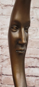 Signed Original Mario Nick Bronze Fairy on Crescent Moon Sculpture Statue