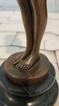 Sad Girl by Chiparus Genuine Bronze Sculpture with Special Patina Statue Artwork