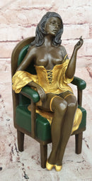 Signed Original Milo Artistic Creative Bronze Sculpture Naked Woman Statue