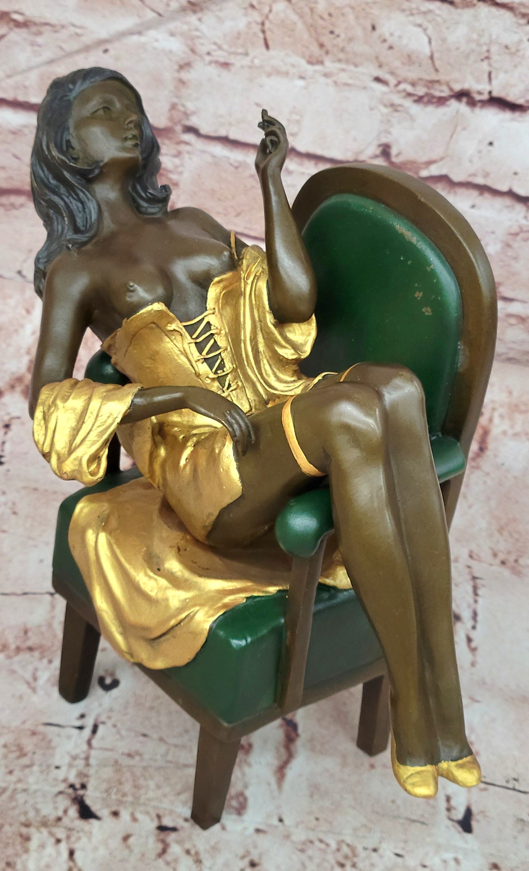 Signed Original Milo Artistic Creative Bronze Sculpture Naked Woman Statue