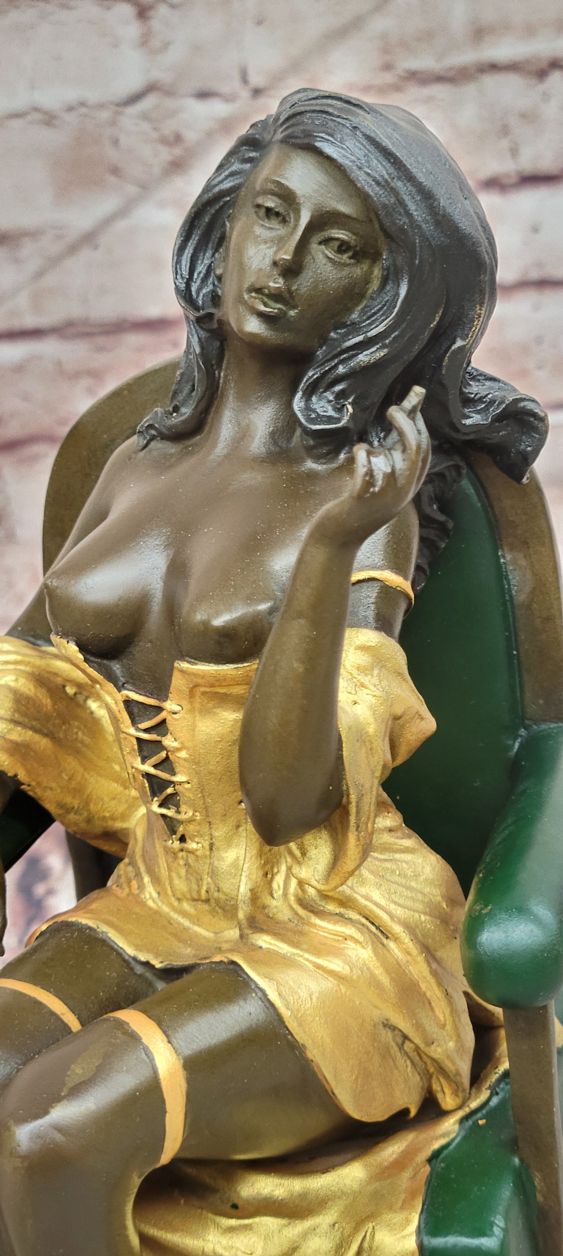 Signed Original Milo Artistic Creative Bronze Sculpture Naked Woman Statue