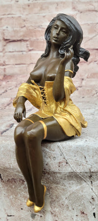 Signed Original Milo Artistic Creative Bronze Sculpture Naked Woman Statue
