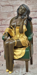 Signed Original Milo Artistic Creative Bronze Sculpture Naked Woman Statue