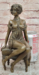 Art Deco Figurine Twenties Erotic Nude Woman Signed Milo Female Girl