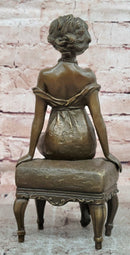 Art Deco Figurine Twenties Erotic Nude Woman Signed Milo Female Girl