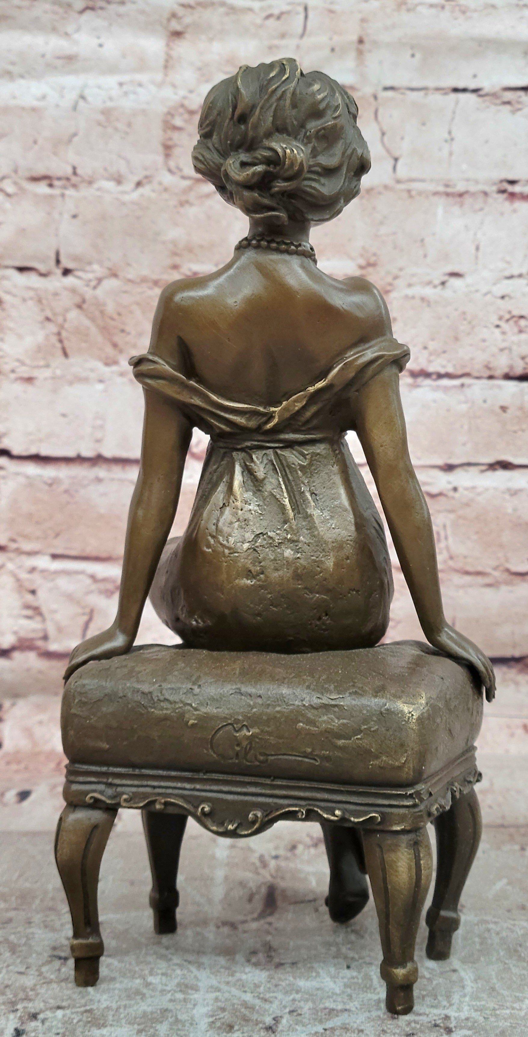 Art Deco Figurine Twenties Erotic Nude Woman Signed Milo Female Girl