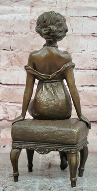 Art Deco Figurine Twenties Erotic Nude Woman Signed Milo Female Girl