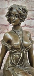 Art Deco Figurine Twenties Erotic Nude Woman Signed Milo Female Girl