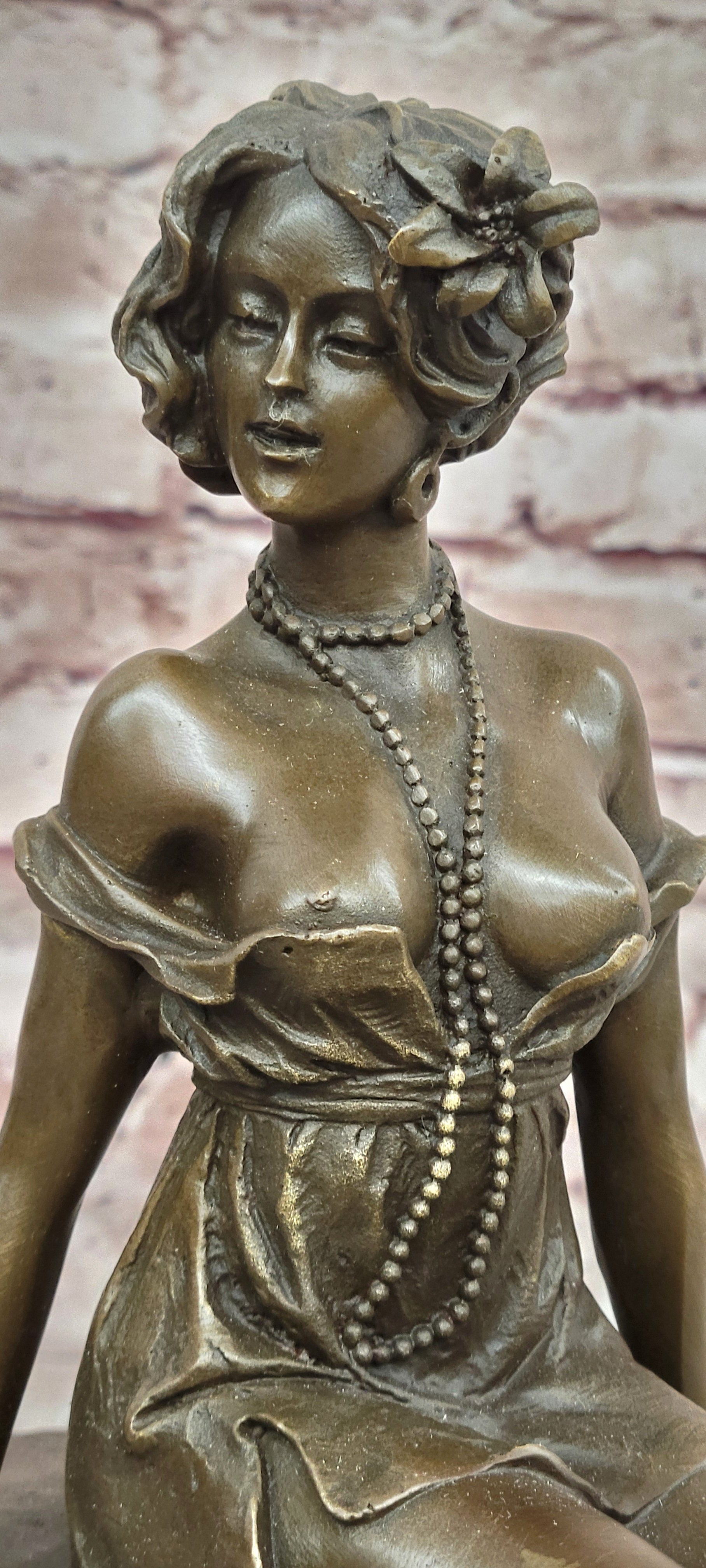 Art Deco Figurine Twenties Erotic Nude Woman Signed Milo Female Girl