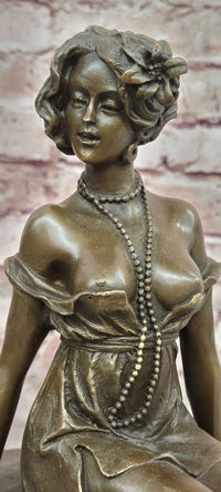 Art Deco Figurine Twenties Erotic Nude Woman Signed Milo Female Girl