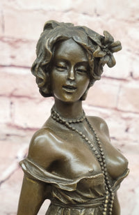 Art Deco Figurine Twenties Erotic Nude Woman Signed Milo Female Girl